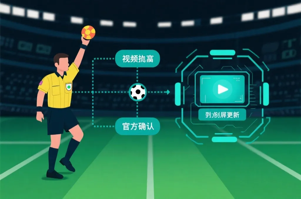 数据流从裁判到屏幕更新的技术链路示意